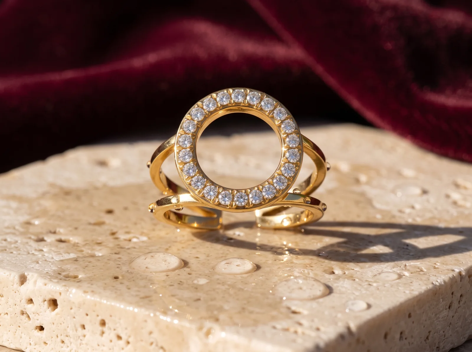 Orbella: 18K gold plating over stainless steel.